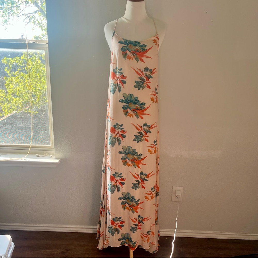 Free People Hibiscus Floral Star Chasing Maxi Dress Size Small - Picture 2 of 16